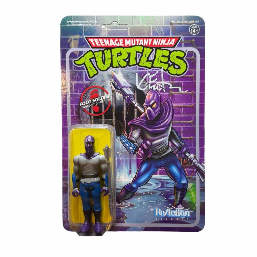 Super7 Foot Soldier ReAction Teenage Mutant Ninja Turtles 3.75" Eastman SIGNED